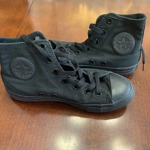 Black Converse high top tennis shoes